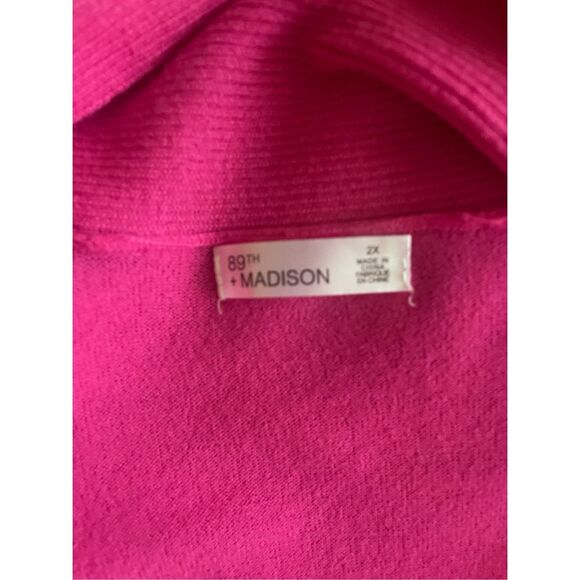 89th and Madison Plus Size Pink Open Cardigan Size 2X NWT - Picture 5 of 7